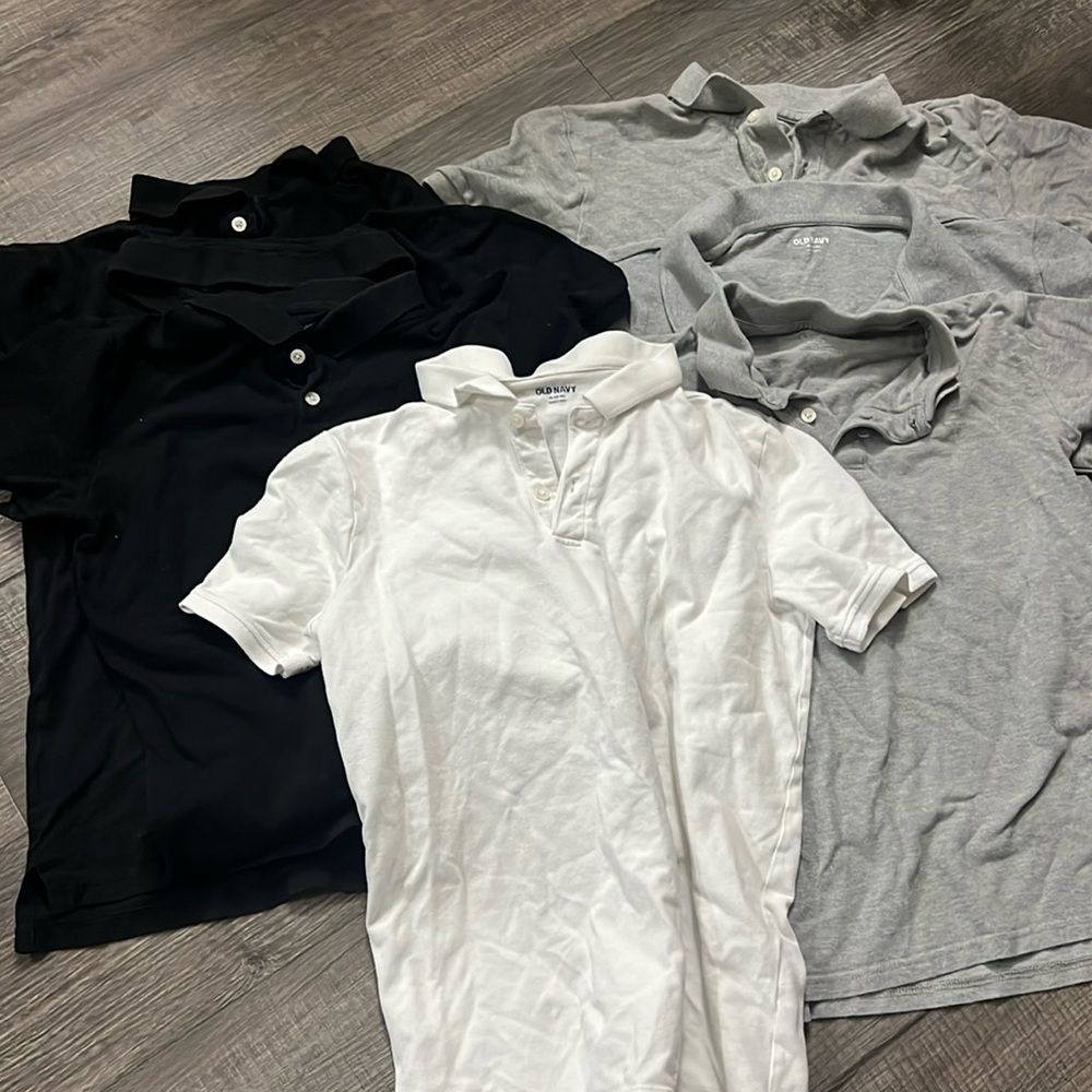 7 polo shirts boys size 14/16